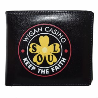 Warrior 1970s Style Vintage Embossed Keep The Faith Black Wallet 