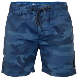 Crosshatch Mens Designer Army Camo Swimming Trunks Shorts Blue