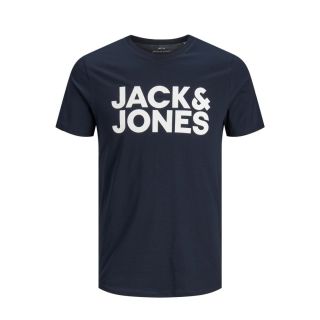 Mens Jack & Jones New Corp Designer Classic T Shirt Navy Blazer