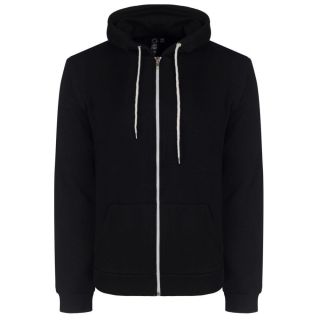 Soul Star Adults Berkeley Full Zip Through Hooded Sweatshirt Tops Black