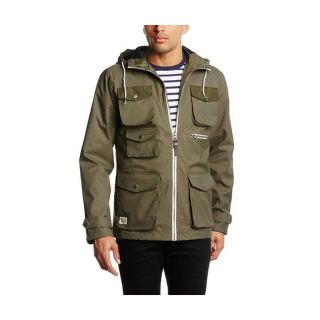 Jack and Jones Men's Oryone Short Parka Coat Green