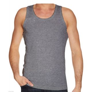 Mens Plain 3 Pack New 100% Cotton Vests Tank Tops Training Gym Grey