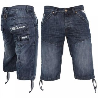 EZS243 Jeans Designer Branded Denim Combat Shorts Vintage Stonewash