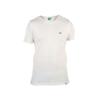 Duke 555 Ozark Mens New Ribbed V Neck Top White