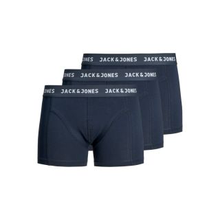 Jack & Jones Mens 3 Pack JACANTHONY Boxer Trunks Shorts Blue Night