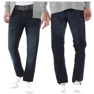 Crosshatch Mens New Wayne Two Slim Fit Jeans Dark Wash