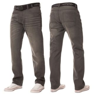 Mens Enzo Apt New Rico Designer Denim Straight Leg Jeans Grey