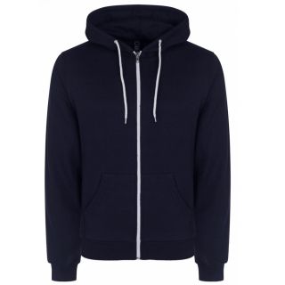 Soul Star Adults Berkeley Full Zip Through Hooded Sweatshirt Tops Navy