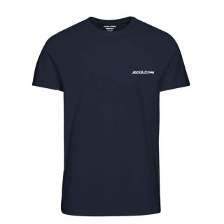 Mens Jack & Jones New Traffic Designer Classic T Shirt Navy Blazer