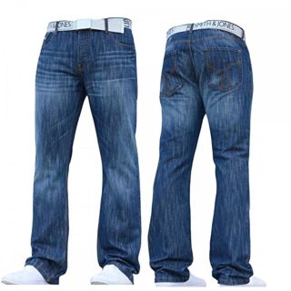 Mens Smith & Jones New Zuccio Bootcut Leg Jeans Stonewash