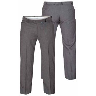 D555 Mens Formal Stretch Flexi Waist Trousers Supreme In Charcoal 
