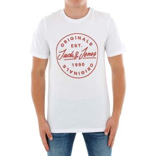 Mens Jack & Jones New JORLANGMORE Designer Classic T Shirt White