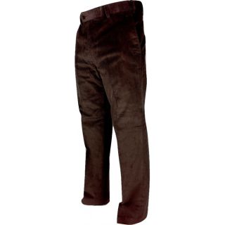 Mens Carabou Expandable Waist New Thick Jumbo Corduroy Trousers Dark Brown 