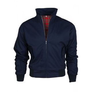 Threads Mens Harrington Vintage Jacket Coat Mod Tartan Check Navy