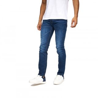 Crosshatch Mens Buraca Slim Fit Jeans Mid Stonewash Wash
