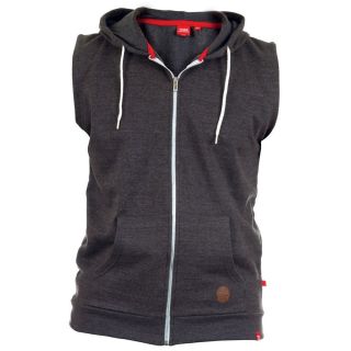 Mens D555 New Big King Size Blake Sleeveless Hooded Tops Charcoal Melange
