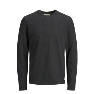 Jack & Jones Mens New Universe Knit Crew Neck Jumper Black Melange