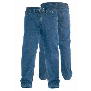 Duke London Mens Bailey New Elasticated Waist Denim King Size Jeans Stonewash