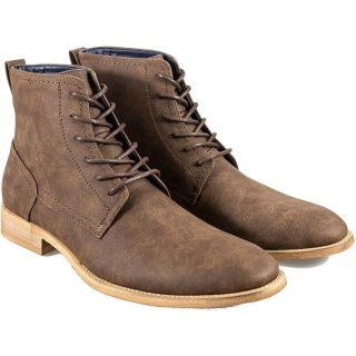 Cavani Mens Hurricane Lace Up Peaky Blinders Ankle Faux Leather Look Boots Brown