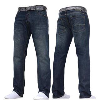 Crosshatch Mens Wak New Straignt Leg Jeans Dark Wash
