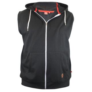 Mens D555 New Big King Size Blake Sleeveless Hooded Tops Black