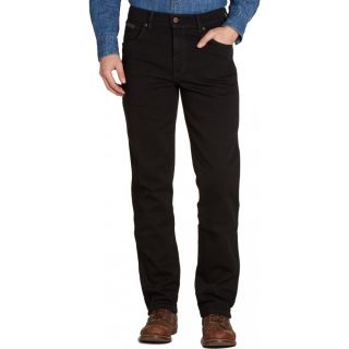 Wrangler Texas Mens New Regular Fit Stretch 36" Leg Jeans Black