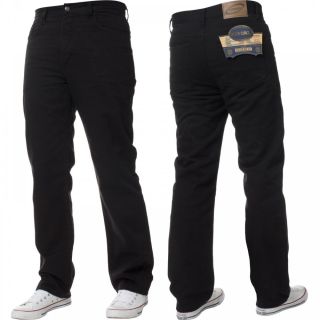 Mens Blue Circle Jeans Heavy Duty Workwear Basic Straight Regular Fit Black Jeans 28-60