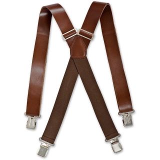 Brimarc Mens Real Leather Chocolate Brown Braces Trouser Belt Suspender 35mm Wide