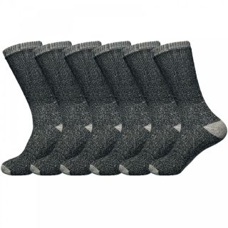 Fresh Feel New Socks Mens Merino Wool Boot Black Grey Socks Adults 6 Pairs