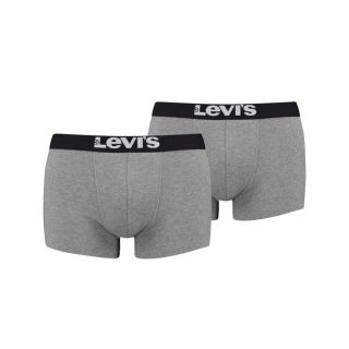 Mens Levi's New Branded 2 Pack Boxer Trunks Mid Grey Melange