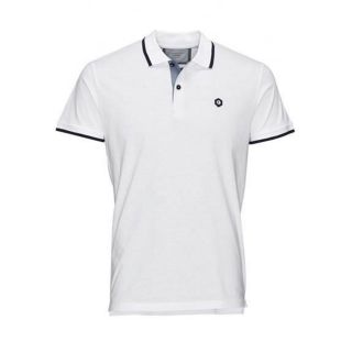 Jack & Jones Mens Casual Duct Slim Fit Polo Shirts White