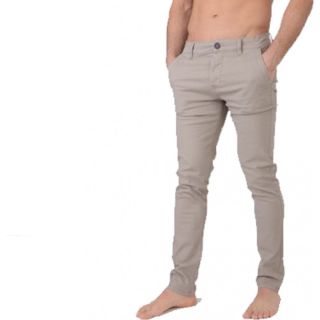 Crosshatch Mens Chinor Designer Slim Fit Tapered Chinos Jeans Timber Wolf