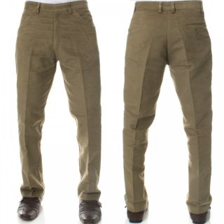 Mens Carabou New Casual Plain Moleskin Work Hunting Trousers Lovat Beige
