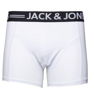 Jack & Jones Mens 3 Pack Casual Designer Sense Boxer Trunks Shorts White