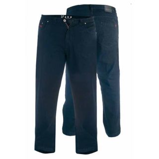 Duke London Mens New Elasticated Waist Denim King Size Jeans Black 