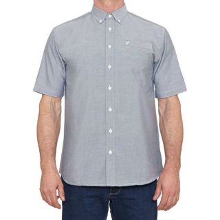 Farah Mens Short Sleeve Regular Fit Oxford Shirt 'The Drayton' Navy
