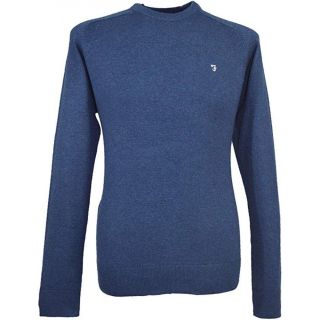 Farah Mens Stern Knitted Crew Neck Jumper Night Sky Marl