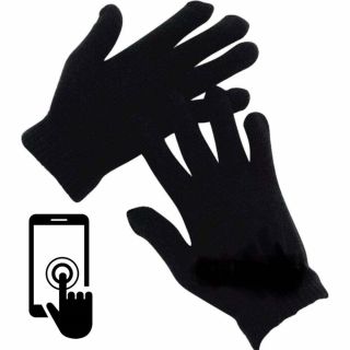 ADULTS Touch Screen Magic Gloves Stretch Winter Mens Black Ladies Womens Phone UK