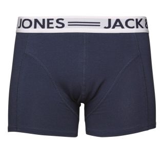 Jack & Jones Mens 3 Pack Sense Boxer Trunks Shorts Dress Blue