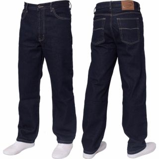 Mens Blue Circle Jeans Heavy Duty Workwear Basic Straight Regular Fit Indigo Jeans