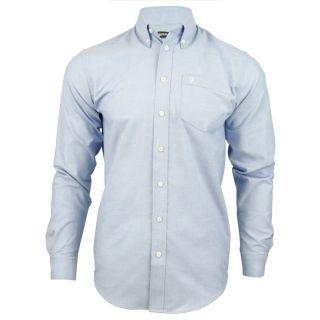 Farah Mens Long Sleeve Regular Fit Oxford Shirt 'The Drayton' Blue