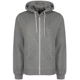 Soul Star Adults Berkeley Full Zip Through Hooded Sweatshirt Tops Grey