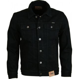 Duke New Mens Quality Kingsize Big Denim Trucker Jean Jacket Black