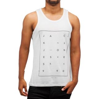 Jack & Jones Jcoair Mens Branded Fresh Tank Vest Blanc De Blanc