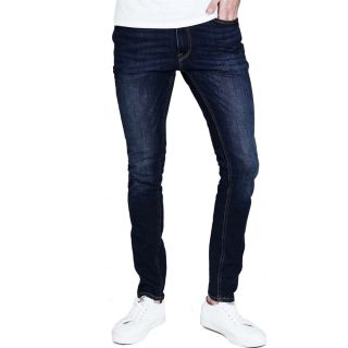 Jack & Jones Mens Liam 014 Original Skinny Fit Jeans Dark Used Look