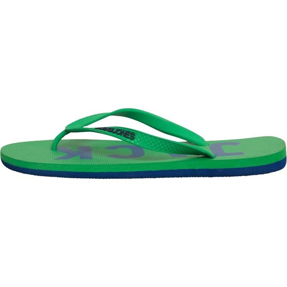 Mens Jack & Jones New Logo Pack Rubber Branded Flip Flops Fern Green