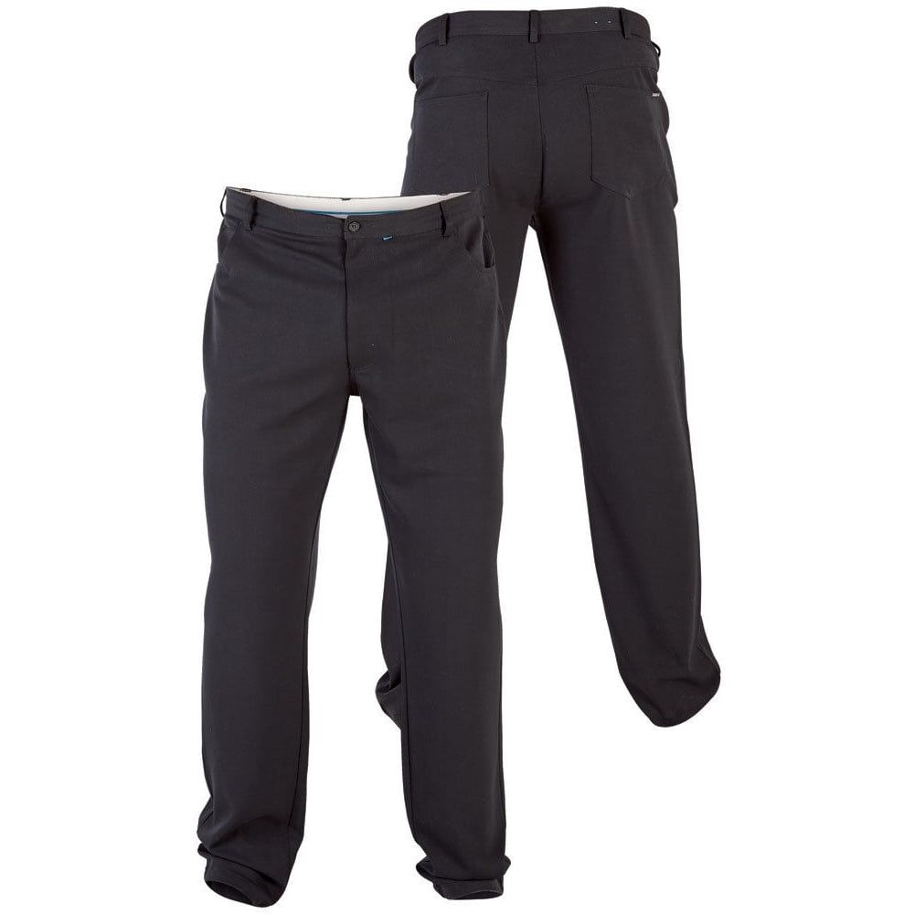 D555 Kingsize Mens Bi Stretch Five Pocket Jean Style Black Trouser 