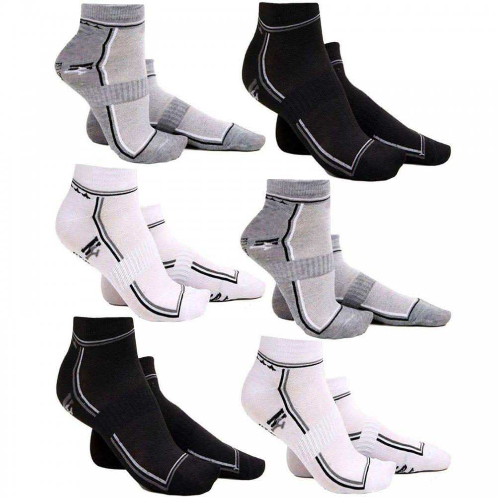 Mens 6 Pairs Trainers Socks Invisible Shoe Gym Summer Ankle Liner Size 6-11