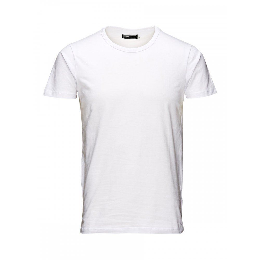 Jack & Jones New Mens Crew Neck Slim Fit T-shirt Stretchy Plain Lycra Cotton Tee White