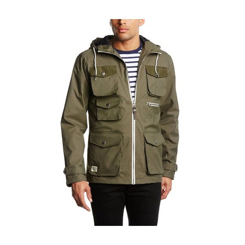 Jack and Jones Men's Oryone Short Parka Coat Green